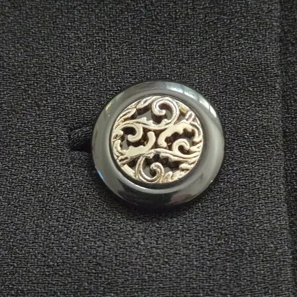 Vintage Zelda 90's Y2K Artsy Black Button-Up Jacket Soutache Trim, Size 8 - Picture 3 of 8